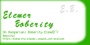 elemer boberity business card